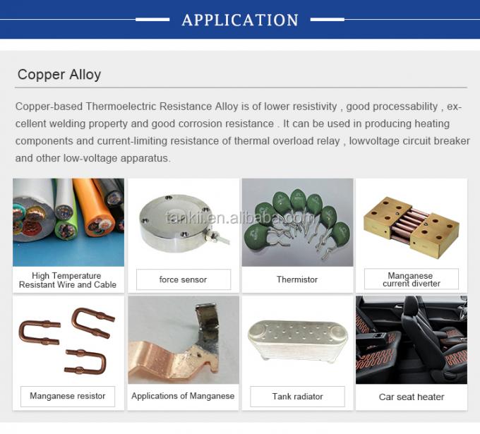 CuNi2/CuNi6/CuNi8/CuNi10/CuNi14/CuNi19/CuNi23/CuNi34/CuNi40/CuNi44/CuNi45 Elektrik Bakır Nikel Alaşımı 1